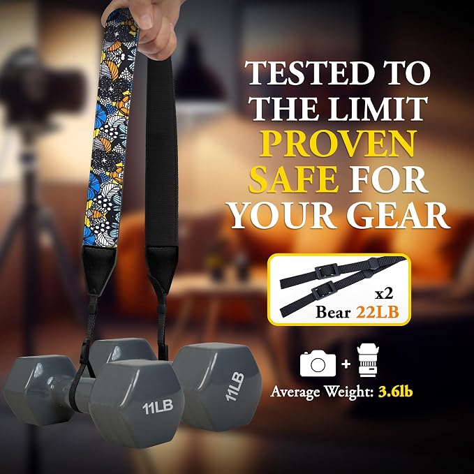 Art Tribute Custom Camera Strap Begonia Flower - Add Your Text and We Make It Especially For You Get Your Own Personalized Gift Camera Strap, No Shipping Cost! - Image 5