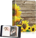 Small Photo Album 5x7, 60 Pockets Holds 120 Photos, Slip-in Pocket Photo Album with Black Elastic Band for Family Wedding Baby Travel Pictures, Sunflower In Wooden by Unknown