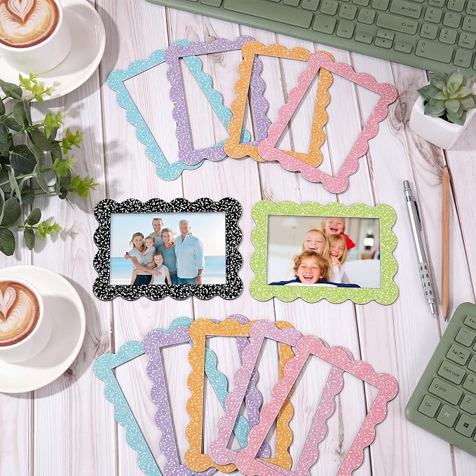 Capoda 12 Pcs 4x6 Magnetic Picture Frames Back to School Picture Frame for Refrigerator Locker Accessories Magnetic Photo Holders Fridge Photo Magnets for Home School Office Decorations(Composition) - Image 3