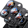 Uyiton for Phone 16 Pro/Phone 16 Pro Max Camera Lens Protector | Not Easy to Break, Strong Adsorption, Case-Friendly, Metal 9H Sapphire Glass Rear Camera Screen Cover, Black, 2 Pack by Uyiton