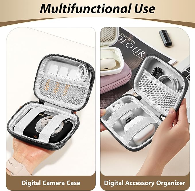 Digital Camera Case for KODAK PIXPRO FZ55/FZ45, Case Only, Black | Fits CAMKORY DC403 and Canon PowerShot ELPH 360 HS Compact Digital Cameras, Small Hard Shell Camera Pouch with Mesh Pocket - Image 7