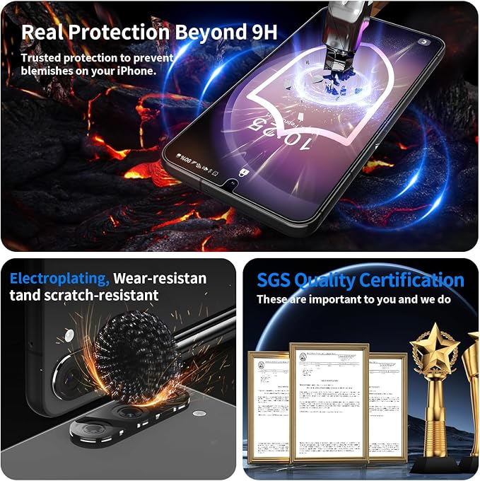 3+2 Pack Privacy Screen Protector And Camera Lens Protection for Galaxy S25 ultra 5G, Anti-Spy 9H Hardness Support Fingerprint Unlock Tempered Glass Screen Protector for Samsung Galaxy S25 ultra - Image 5