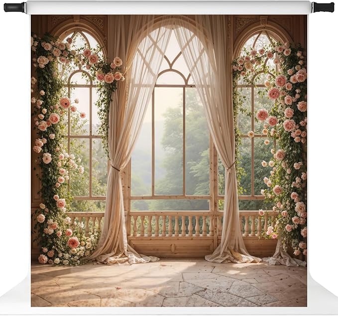 Kate Flower Wall Backdrops for Photography Arch Photo Background Window Curtain Wedding Photo Prop, 8x8ft by KateBackdropforPhotography