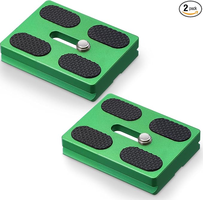 Frienda Quick Release Plate Tripod 1/4-20 DSLR,Pu50,Green | Tripod Mount Plate, Camera Tripod Mount for DSLR Camera Tripod Ball Head , Metal, 1.9 x 1.5 x 0.4 Inch by Frienda