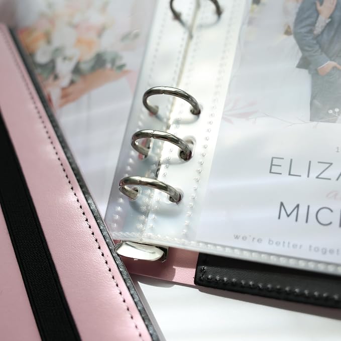 Photo Album For 2X6 Photo Booth Slip In Strips And 4X6 Pictures - 6 Ring Notebook Binder With 20 2 By 6 Sleeves - Fits 80 Photobooth Prints (PINK HARD COVER, 4X6) - Image 3