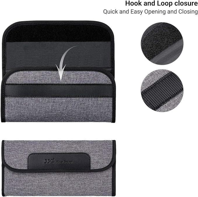 JJC 4 Pockets Lens Filter Case for Filter Up to 82mm (37mm 40.5mm 43mm 46mm 49mm 52mm 55mm 58mm 62mm 67mm 72mm 77mm),Foldout Filter Pouch with Microfiber Cleaning Cloth,Photography Filter Holder Bag | Photography Lens Filter Holder Bag for 37mm 4.5mm 4... - Image 4