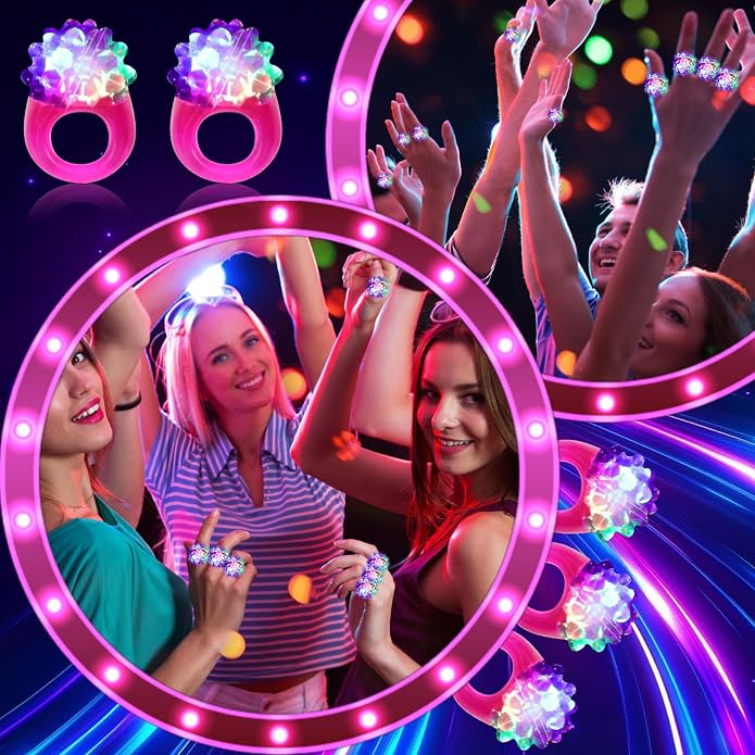 LACGO LED Flashing Finger Toys - Blinking Bumpy Finger Toys Finger Light Adult Novelty Favor Glow up Flashing Finger Gift for Easter Party Birthday Classroom Prizes - Image 3