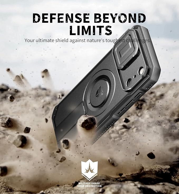Dexnor for iPhone 17 Pro Max Case, [Built-in Flip Camera Cover & Camera Control Cover & Kickstand], Compatible with MagSafe, Heavy-Duty Rugged Shockproof Magnetic Phone Cover, 6.9 inch Black - Image 6