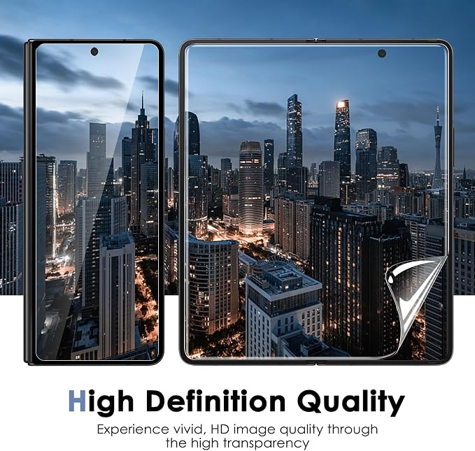 Fotbor [3+3+3 Pack Screen Protector Set for Samsung Galaxy Z Fold 4 - Including Inner Screen Flexible Film, Back Screen Tempered Glass Protector and 1 Set of Camera Lens Protector - Image 4