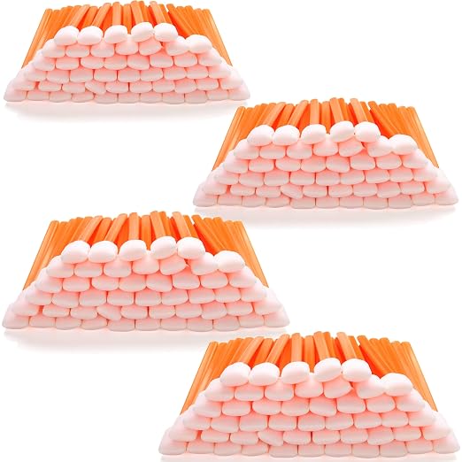 AAwipes Foam Cleaning Swab Sticks (200 pcs Large Rectangular Foam Tips, 5.25", Orange) Cleanroom Cleaning Swab Sponge Stick for Inkjet Printer, Optical Instruments by AAWipes