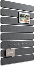 Fluxynara 13" x 2" Felt Wall Panels, Charcoal Gray | 8-Pack Includes 50 Push Pins and Adhesive Tabs for Photos, Notes and Decor in Bedroom Doors, Home Office or Studios by FLUXYNARA