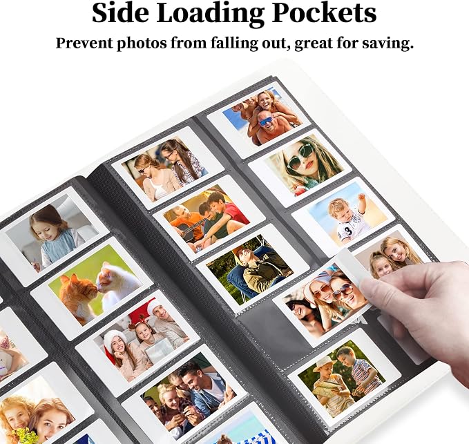Veicevol 400-Pocket 2x3 Photo Album for Instax Mini and Polaroid, White | PU Leather Cover Keeps, Fits Instax Mini and Polaroid 2x3 Photos, Protects Travel, Wedding and Family Memories - Image 8