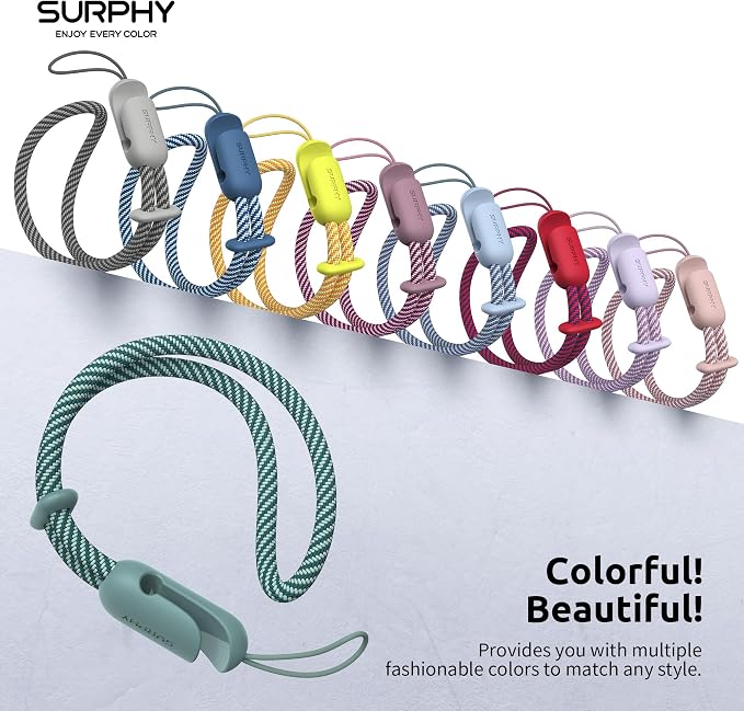 SURPHY 2 Pack Phone Lanyard, Phone Wrist Strap for Case, Camera Wrist Strap | Ultra-Light 2-Color Braided Phone Strap, Cellphone Charm Strap, Anti-Lost Wrist Lanyard for Women and Men, Green Gray - Image 7