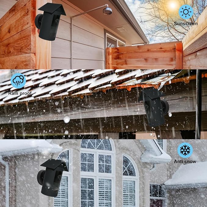 Waterproof Silicone Cover Protective Case Compatible with Ring Outdoor Cam Plus, Anti-Scratch & Glare, UV-Resistant, Weatherproof Protective Skin for Full Protection (Black) - Image 5