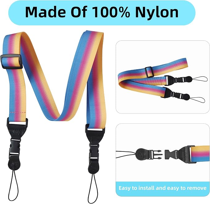 3 Pack Adjustable Shoulder Strap, iPad Strap Nylon Neck Lanyard | for iPad/Samsung Tablet Case,Camera Binocular Crossbody Laptop Luggage Bag - Image 4
