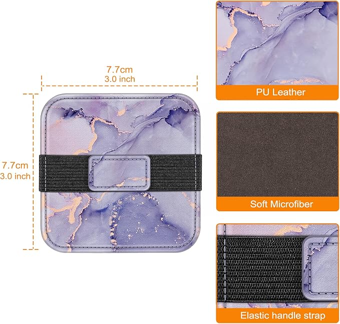 Fintie Screen Cleaning Pad, [4 Pack] Soft Cloth Car Phone Screen Cleaner | Microfiber Wipe Cleaning with Elastic Strap for iPad, iPhone, MacBook, Tablets, Laptop, Monitor (Marble) - Image 2