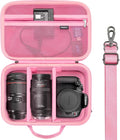 RAIACE Hard Carrying Case Compatible with Canon EOS Rebel T7/ T100/ T6/ R100/ R50/ R5/ R7/ R8, for Sony, for Nikon Camera. Large Capacity Camera Bag for Lens, Cables, Cards and Accessories. - Pink by RAIACE