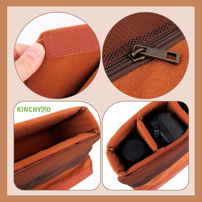 Padded Camera Organizer Insert Bag Soft Protective Cube | for Backpack or Tote - Image 5
