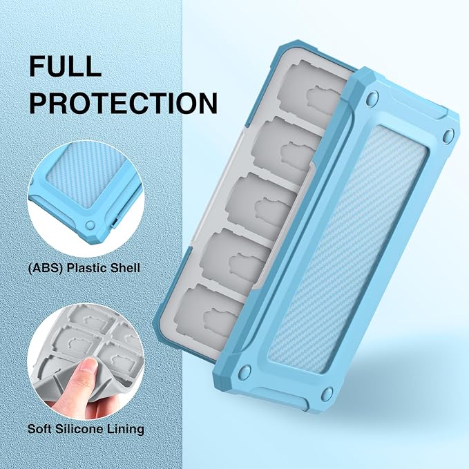 HEIYING SD Card Holder with 40 Precise Slots for SDXC SDHC Micro SD Cards | Portable SD Card Case, Hard ABS Shell with Soft Silicone Lining, Precise Card Slots,Magnetic Closure for Neat Storage - Image 5