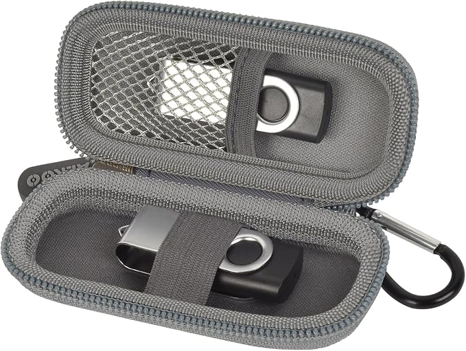 USB Flash Drive Case, SD Card/Thumb Drive/Memory Cards Holder, Bag Only | SDXC/SDHC Storage, Electronic Accessories Organizer for SanDisk / for Samsung, for Students/IT/Office/School/Travel, DarkGrey by ALKOO