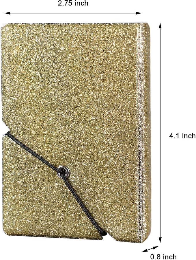 2x3 Instax Mini Photo Album, 28 Pockets Glitter Gold, 1PK | Portable Wallet Size Album Stores 2x3 inch Instant Photos. Fits Polaroid, Instax Mini, Kodak Mini Prints and Zink. - Image 2