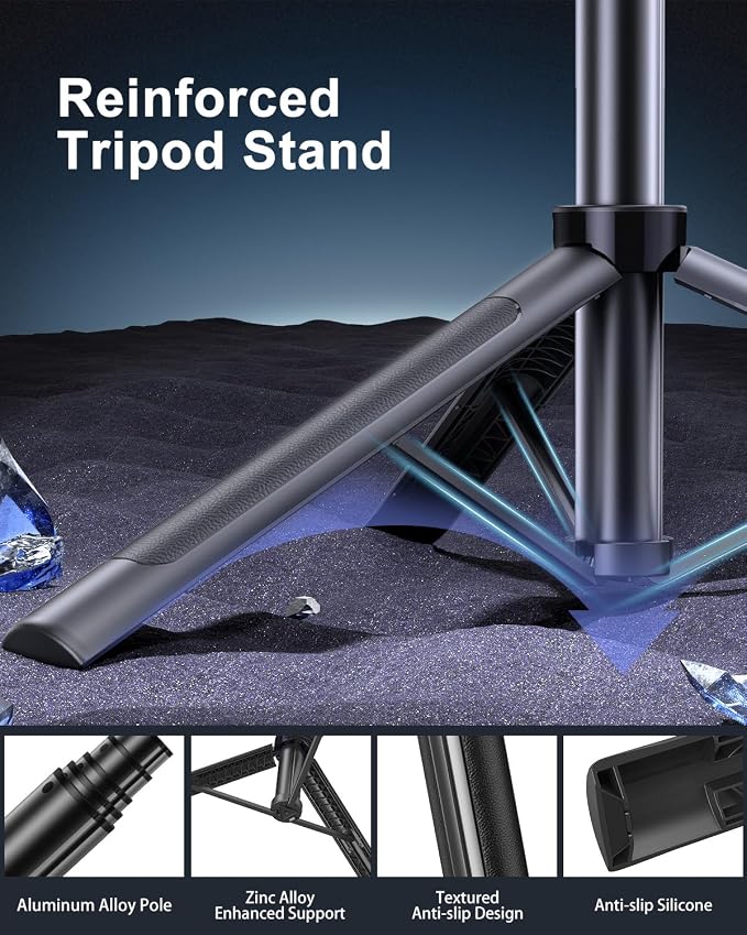 Yeaki 71" Phone Tripod,Tripod for iPhone with Fill Light and Rechargeable Remote,Aluminum Selfie Stick Phone Stand Compatible with Cell Phone/Camera/Ring Light/DJI/GoPro - Image 4
