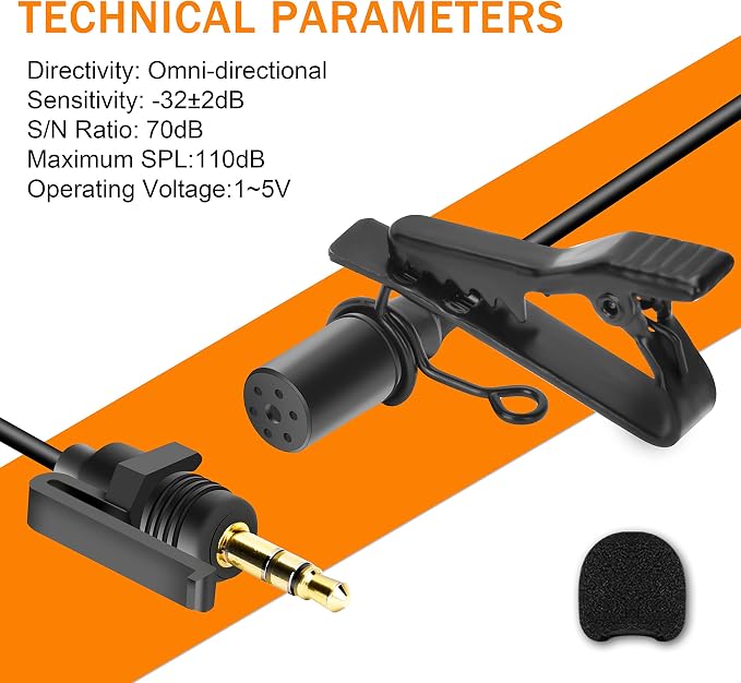 COMICA CVM-SM-O1 Lavalier Lapel Microphone, Omnidirectional TRS Clip-on Condenser Mic Compatible with DSLR Camera BoomX-D/Sennheiser and Other Wireless Transmitter,Lav Mic for Video Recording - Image 3