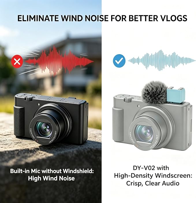 Hot Shoe Adapter Windbreak for Sony ZV-1,ZV-1 II,ZV-1F,ZV-E10,ZV-E1M2/ZV-E1 | Directly triggers flash; works with LED lights and mics,reduces wind noise,weighs only 12g,non-slip build,easy plug-and-play - Image 3