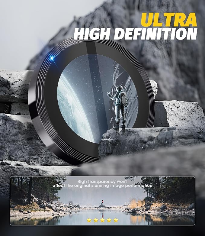 Orzero (2 Sets Camera Lens Protector for Samsung Galaxy Z Fold 8, [EZ Install] [Case-Friendly] 9H Tempered Glass CD Pattern Lens Cover, Military-Grade Shockproof, HD Clarity Anti-Glare - Gray - Image 3