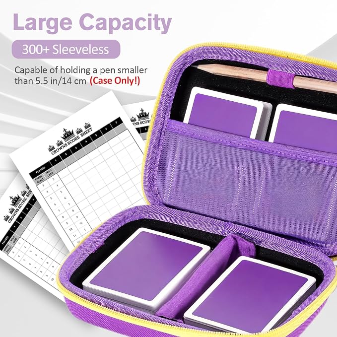 ProCase Hard Playing Card Game Carrying Case, Holds 300+ Cards -Purple | Travel Storage Box, Compatible with UNO, Five Crowns, SKYJO, PlayMonster and More Card Games, Case Only - Image 2