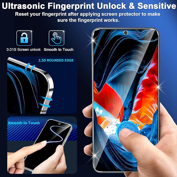 3 Pack Privacy Screen Protector for Google Pixel 11 Pro Tempered Glass + 2 Pack Camera Lens Protector, True 25°Anti Spy, 9H Hardness, Fingerprint Unlock, Case Friendly Bubble-Free 6.3 Inch - Image 7