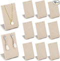 RattanView 12 Pcs Earring Display Stand Necklace Holder, Linen Color, Linen by RattanView