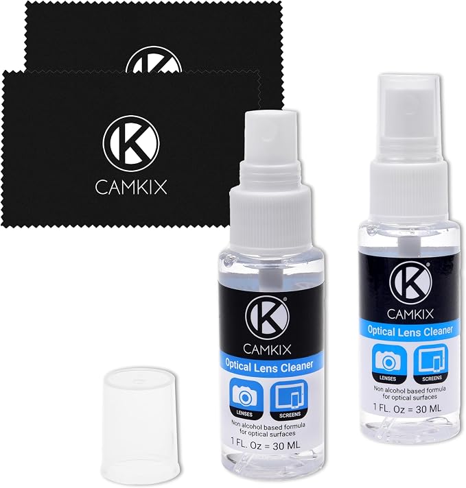 Camkix Lens and Screen Cleaning Kit - 2X Cleaning Spray 2X Microfiber Cloth - Perfect to Clean The Lens of Your DSLR and Compatible with Your Camera, Smartphone, Tablet, Notebook, etc. - Image 2
