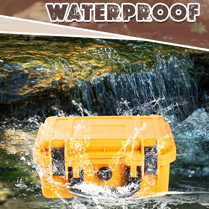 Relaxweex 1 Pcs Waterproof Hard Case with DIY Customizable Foam Insert Portable Protective Case with Knife for Camera Drones Equipments Tools Test Instruments(Yellow,14.3 x 11.4 x 4.5 Inch) - Image 6