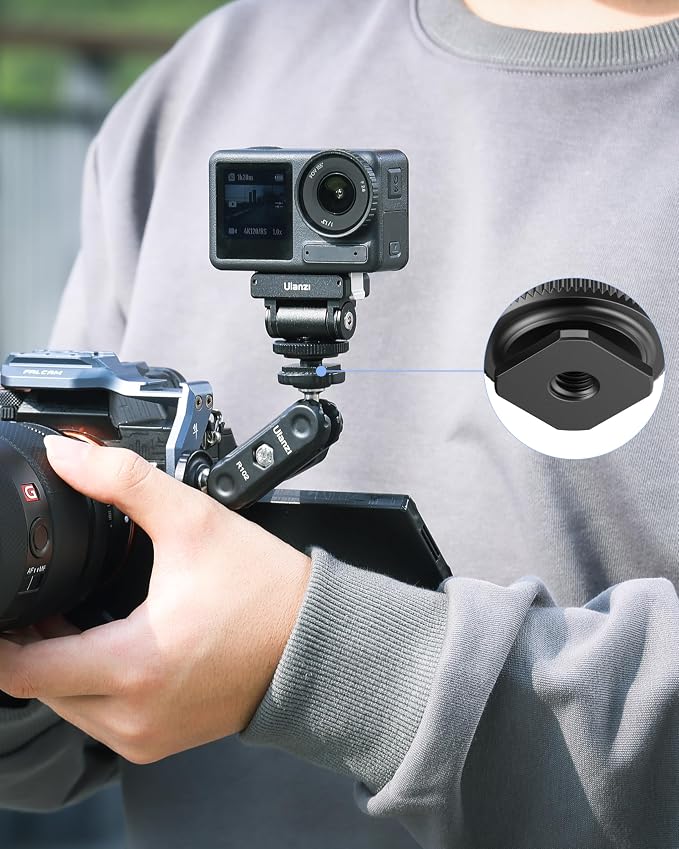 ULANZI CA22 Magnetic Cold Shoe Adapter Mount with 180° Tilt Quick Release | Action Camera Mount Compatible with DJI OSMO Pocket 3/Pocket 4/Pocket 4 Pro/Luna/Action 6 5 4 3 2 Pro/Insta 360 X5 GO Ace Pro - Image 5