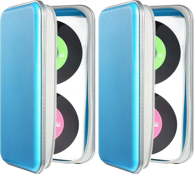 UENTIP CD Case,96 Capacity Hard Plastic DVD Case Holder for Car Home Travel (Pack of 2) by UENTIP