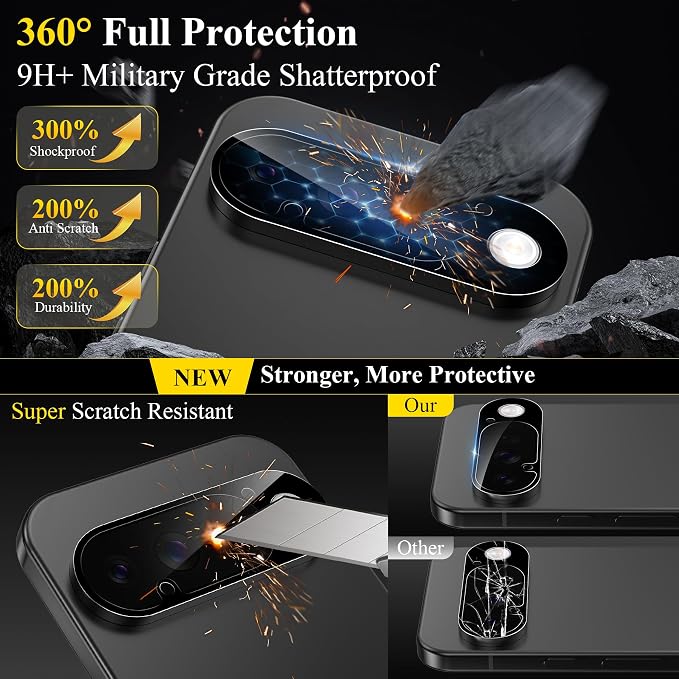 4 Pack Camera Lens Screen Protector Compatible with Google Pixel 11 Pro | 9H Tempered Glass Camera Lens Cover, Case Friendly, High Definition, Scratch-Resistant(Not for Pixel 11/11 Pro XL) - Image 3