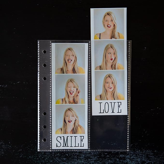 Photo Album For 2X6 Photo Booth Slip In Strips And 4X6 Pictures - 6 Ring Notebook Binder With 20 2 By 6 Sleeves - Fits 80 Photobooth Prints (PHOTO SLEEVES, 2X6) - Image 3