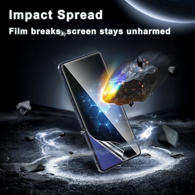 4 Pack for Samsung Galaxy Z Flip 7 Privacy Screen Protector, 2 Pac Inside Anti-Spy Soft Film + 2 Pac Front Anti-Spy Glass, Case Friendly, Privacy Screen Protector for Galaxy Z Flip 7 5G - Image 2