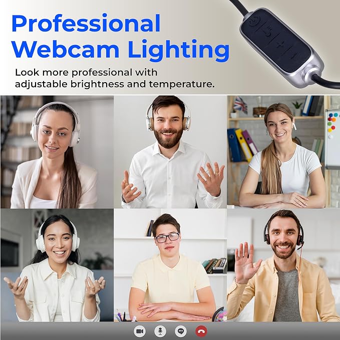 HumanCentric Video Conference Lighting - Webcam Light for Streaming LED | Monitor & Laptop Light for Video Conferencing, Zoom Lighting for Computer, Replace Ring Light for Zoom Meeting, Double Kit - Image 8