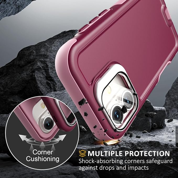 Follaroma Magnetic for iPhone 17 Case with Camera Cover Stand, Purple Pink | Built-in Glass Camera Cover Stand,Compatible with MagSafe,Heavy Duty Shockproof Protective,Military-Grade Anti-DropDual Case - Image 5