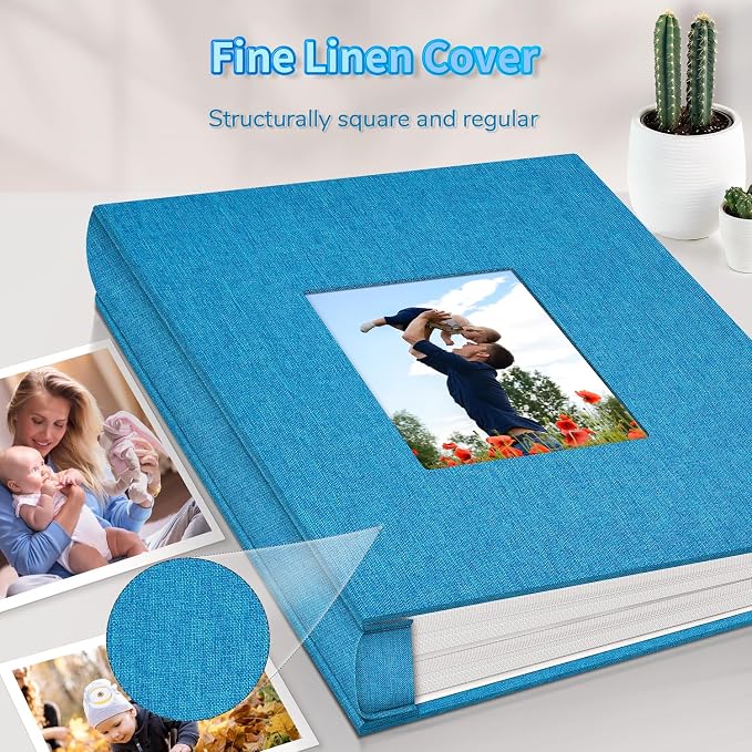 Artfeel Photo Album 4x6 with 600 Pockets,Slip-in Picture Albums,Linen Cover Memory Book with Front Window,White Page Vertical Photo Book for Wedding,Family,Anniversare,Baby,Vacation - Image 6