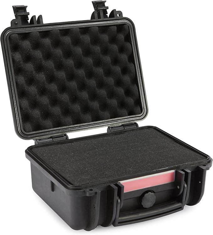 Amazon Basics Hard Camera Case, Small, Black, Solid, 12"L x 11"W x 6"H - Image 3