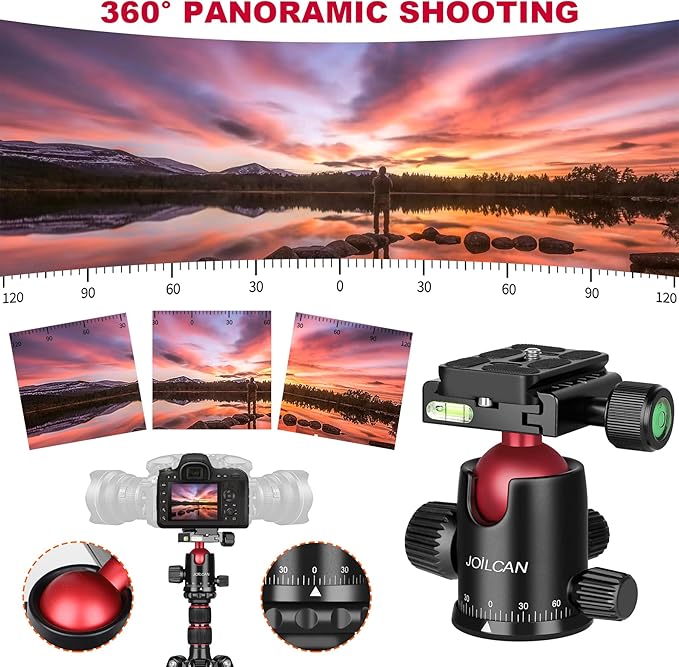 Victiv 80/85 inches Heavy Duty Tripod for Camera and Phone, 85" Camera Monopod Tripod, DSLR Binoculars Spotting Scope Camcorders Video Tripod Stand, 360 Degree Ball Head, 35 lbs Loads | Tripod Stand for DSLR Binoculars Spotting Scope Camcorders Video, ... - Image 3