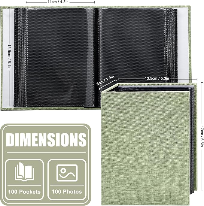 Photo Album 4x6 100 Pockets for Wedding Gifts,Linen Hardcover Picture Albums for Family Anniversary Baby Vacation Pictures - Image 3