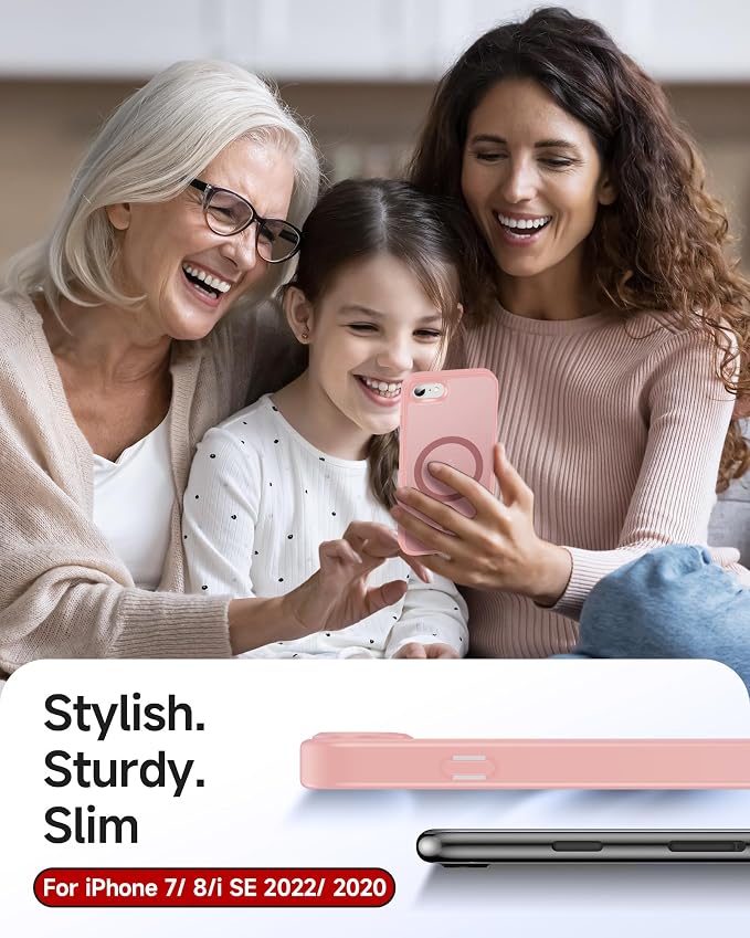 LeYi for iPhone 7-Case Pink: iPhone SE Cases with [Screen Protector X2+ Camera CoverX2] i Phone 8 Cover for Magsafe Magnetic SE 3 3rd Generation SE 2 2nd Second Protective iPhone8 iPhone7, Pink - Image 6