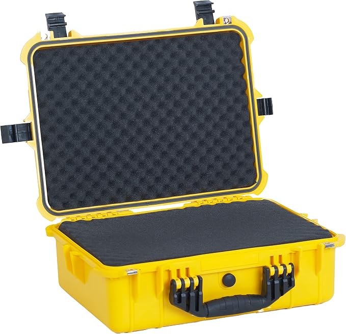 MEIJIA All Weather IP67 Waterproof Hard Camera Case,Hard Protective Case,Hard Case with Customizable Foam,Fit Use of Drones,Camera,Equipments,Pistols(Yellow,19.78x15.77x7.41inches) - Image 5