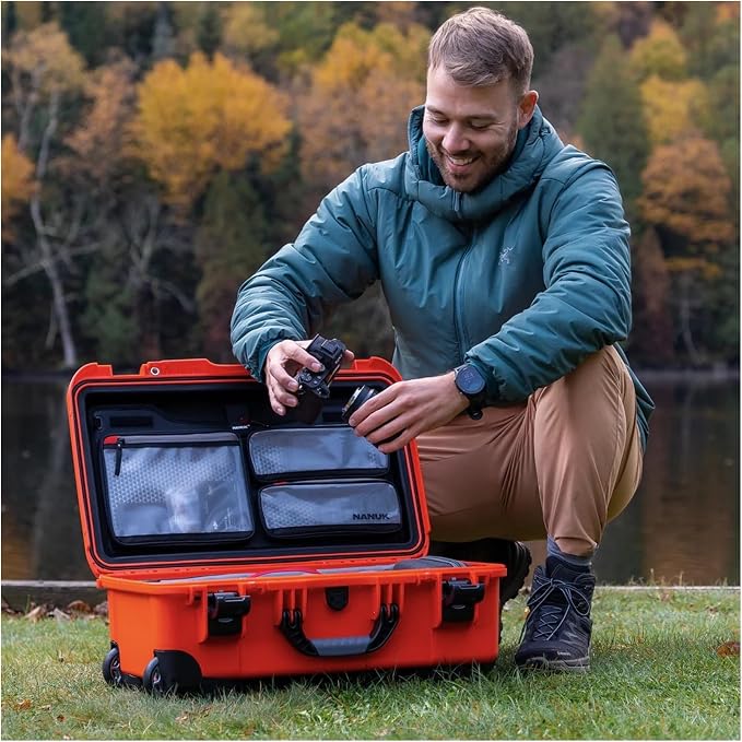 NANUK 935 Pro Photo Kit Camera Case, Waterproof Wheeled Hard Case, Carry-On | 22” x 14” x 9”, Protects Cameras & Lenses During Travel, Padded Dividers, Lockable, For DSLR & Mirrorless Cameras, Red - Image 2