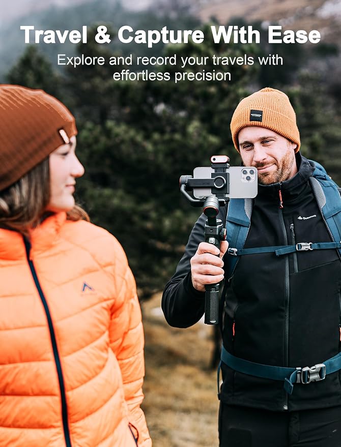 hohem iSteady M6 Kit Gimbal with AI Tracking & Magnetic Fill Light | AI Tracker with Adjustable Fill Light, iSteady 7.0 Stabilization, 360° Inception Mode, 0.88lb Load, 18H Battery, OLED Display - Image 2