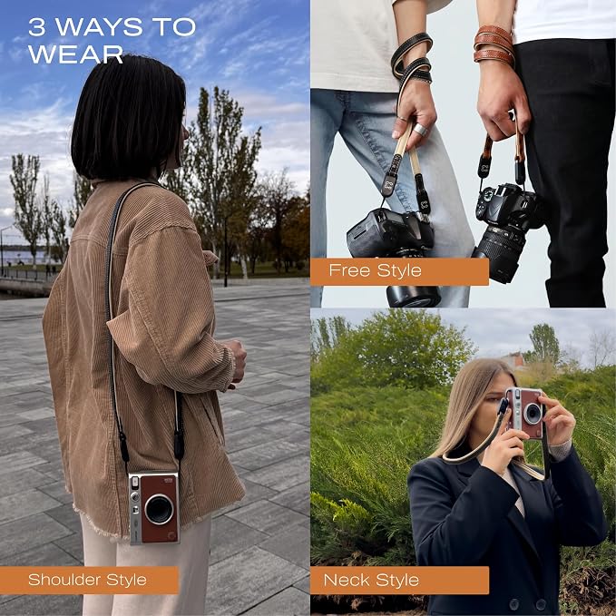 Slim Leather Camera Strap with Quick Release, Neck, Shoulder Strap - Image 4